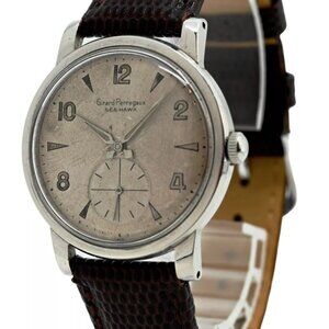 Vintage 1950's Girard Perregaux Sea Hawk 34mm SS Mechanical Cal